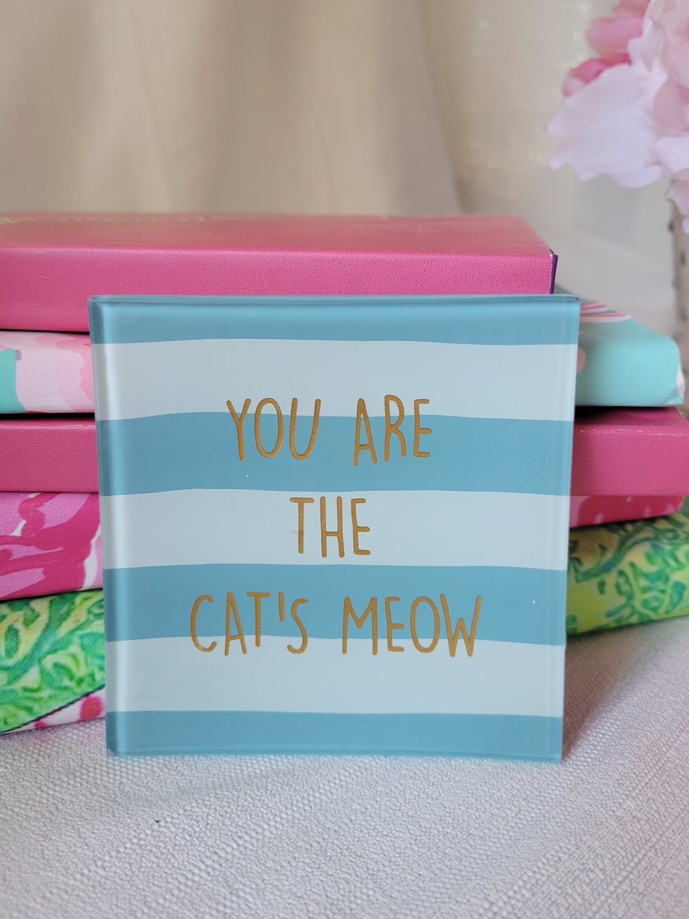 Glass Trinket Dish "You Are The Cat's Meow"